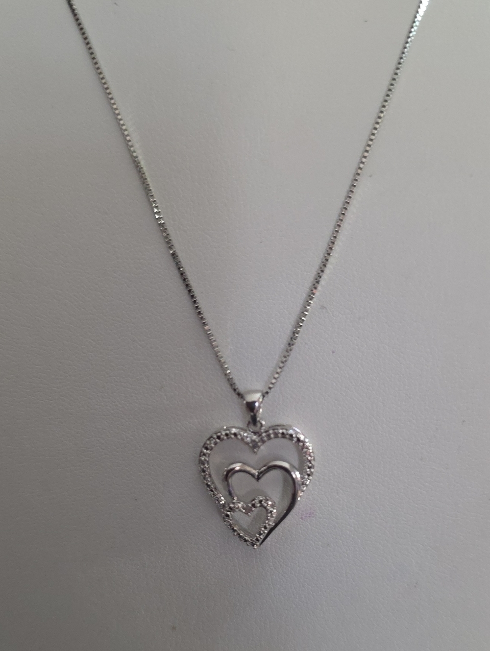 Stainless Steel Triple Heart Crystal Necklace Tarnish Resistant